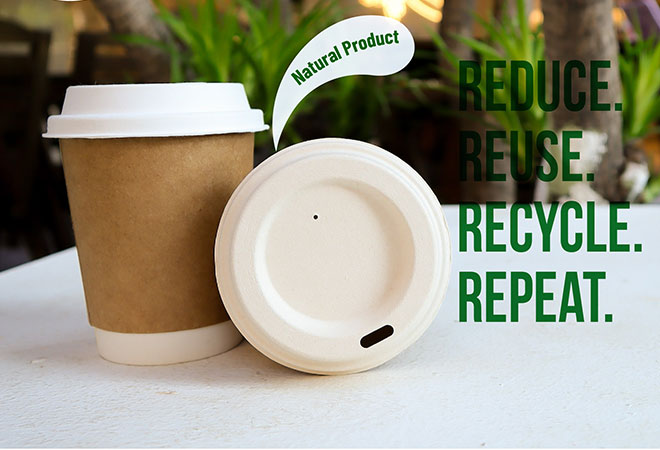 Disposable bagasse coffee cups