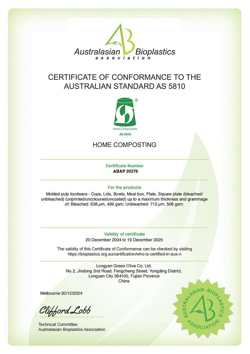 Home Composting Certificate OF CONFORMANCE TO THE AUSTRALIAN STANDARD AS5810