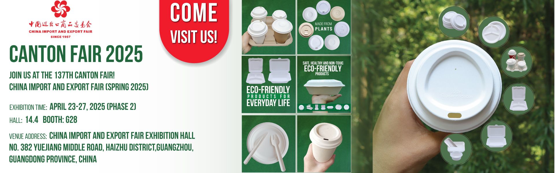 LONGYAN GREEN OLIVE CO.LTD – Premium Bagasse Tableware at Canton Fair 2025 | Hall 14.4 Booth G28